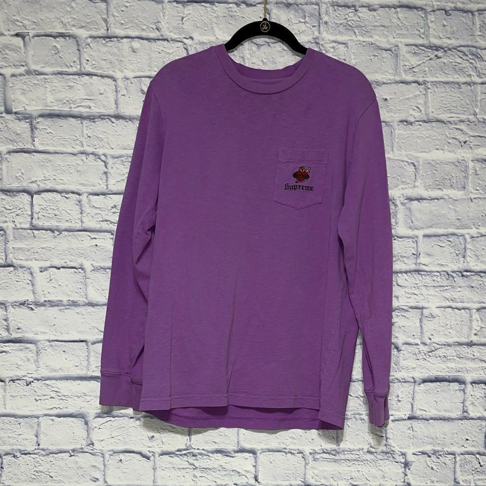 Supreme Sacred Heart L/S Pocket Tee Bright Purple